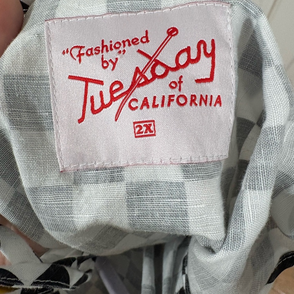 Tuesday of California - checkered slip dress - 2x - Picture 5 of 5
